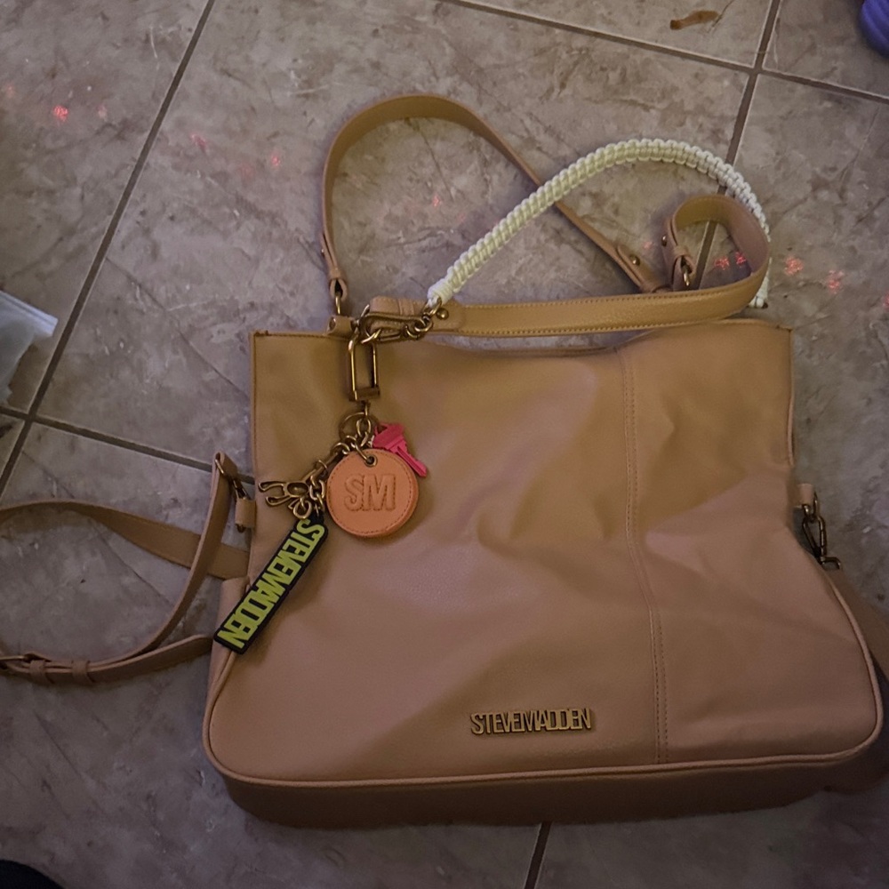 Steve Madden Tan Shoulder Bag with Charms